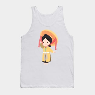 Vietnamese traditional four parts dress Tank Top